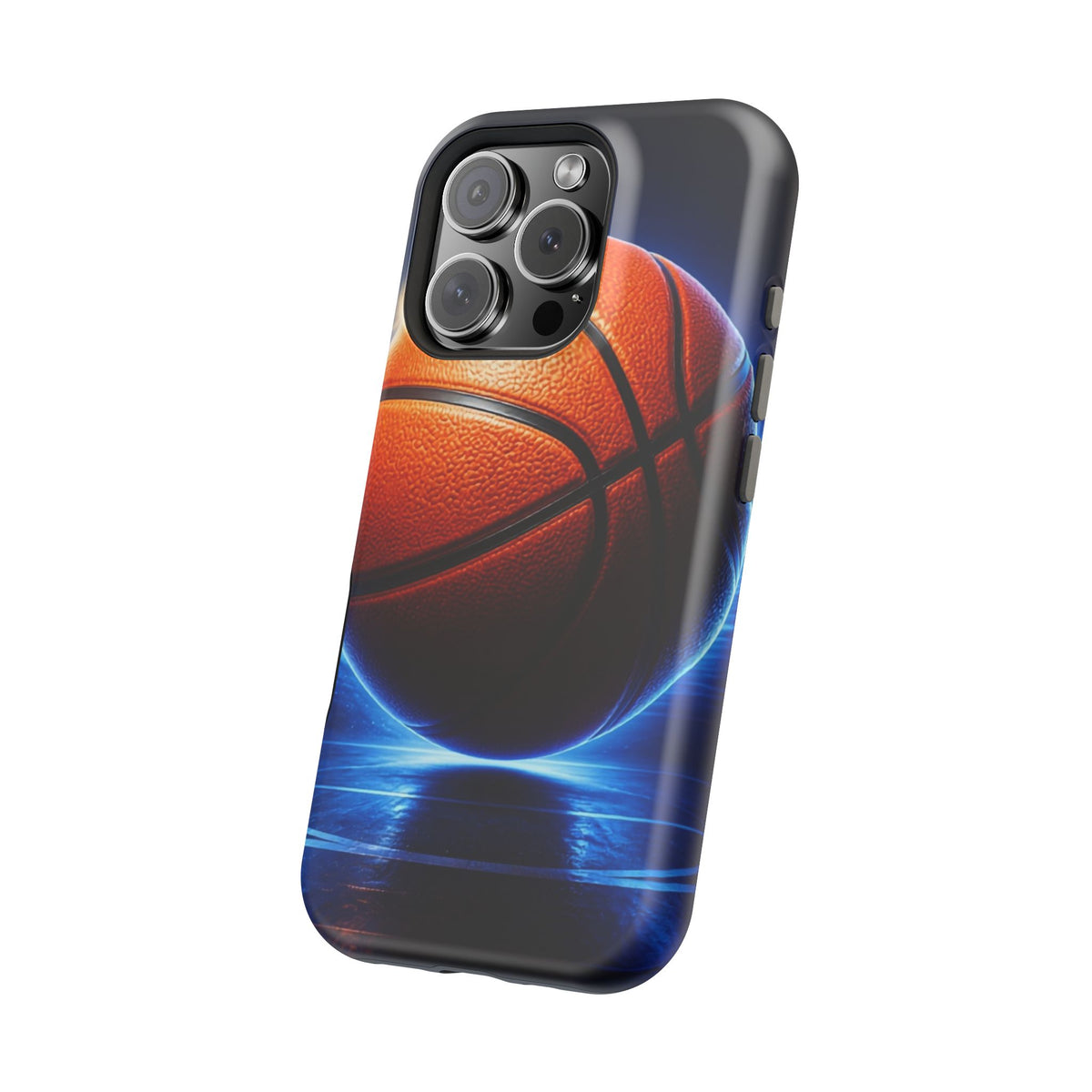 Basketball Magnetic Impact-Resistant Phone Case — Neon Court Design