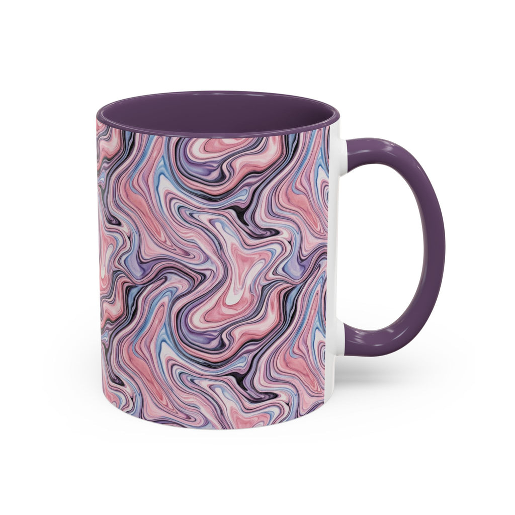 Pink Marble Swirl Accent Coffee Mug – 11/15oz