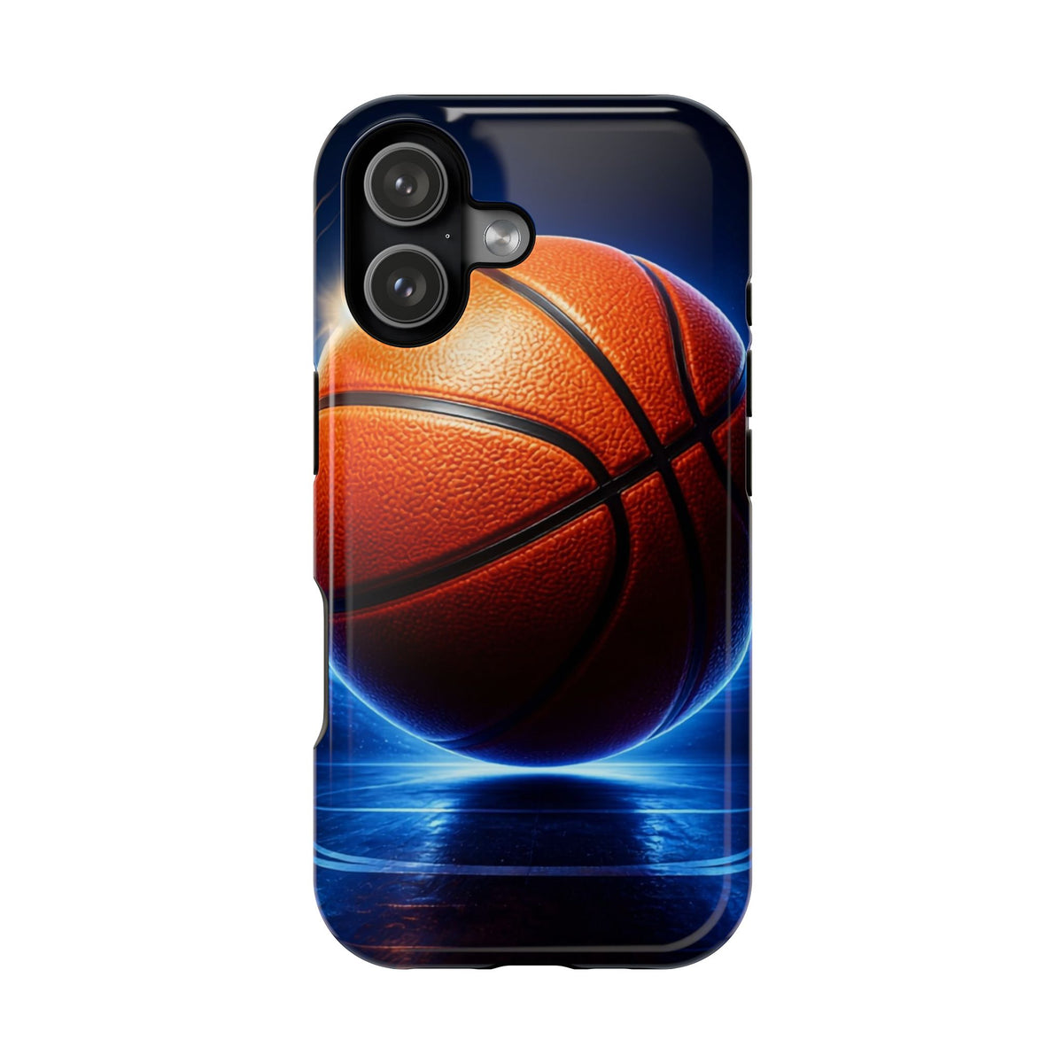 Basketball Magnetic Impact-Resistant Phone Case — Neon Court Design