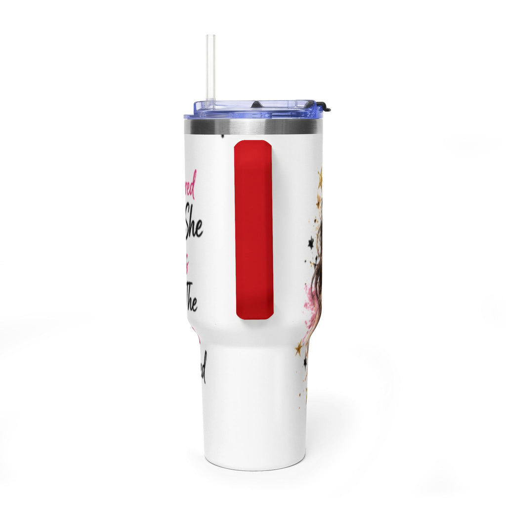 40oz Vacuum Tumbler - Glam Queen Crowned Girl Design (She Remembered Who She Was)