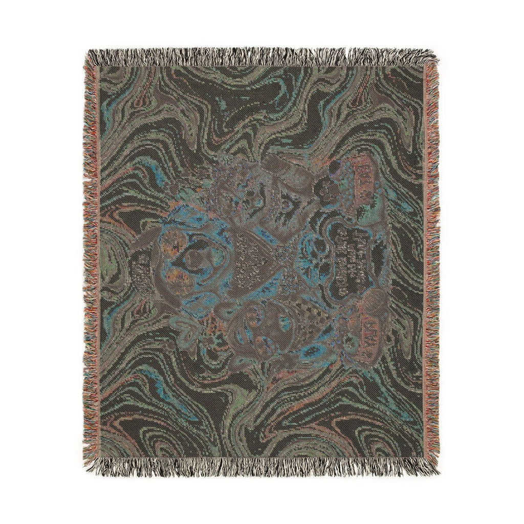 Psychedelic Pet Portrait Woven Blanket — Dog & Cats Floral Tapestry Throw