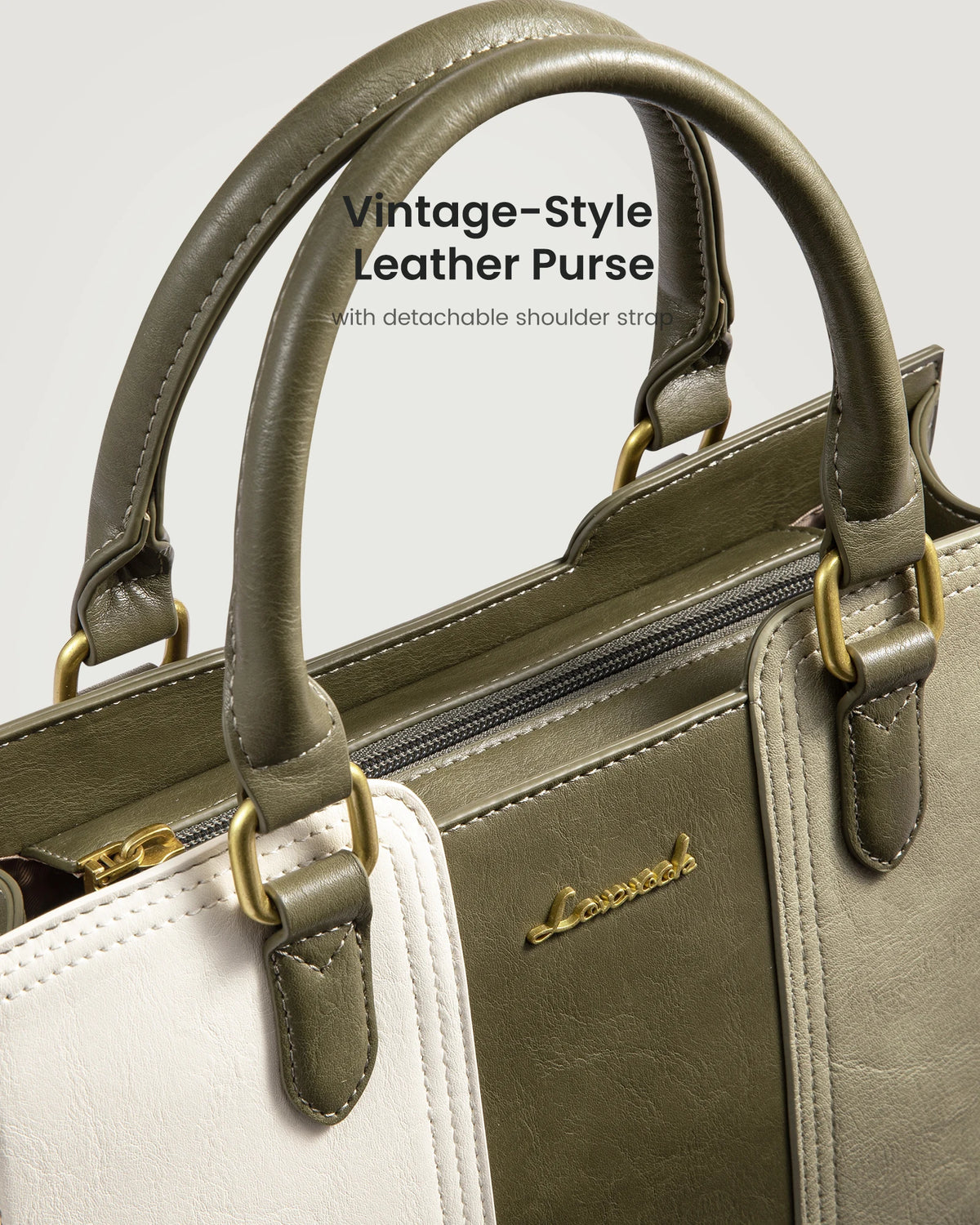 Vintage PU Leather Satchel Handbag