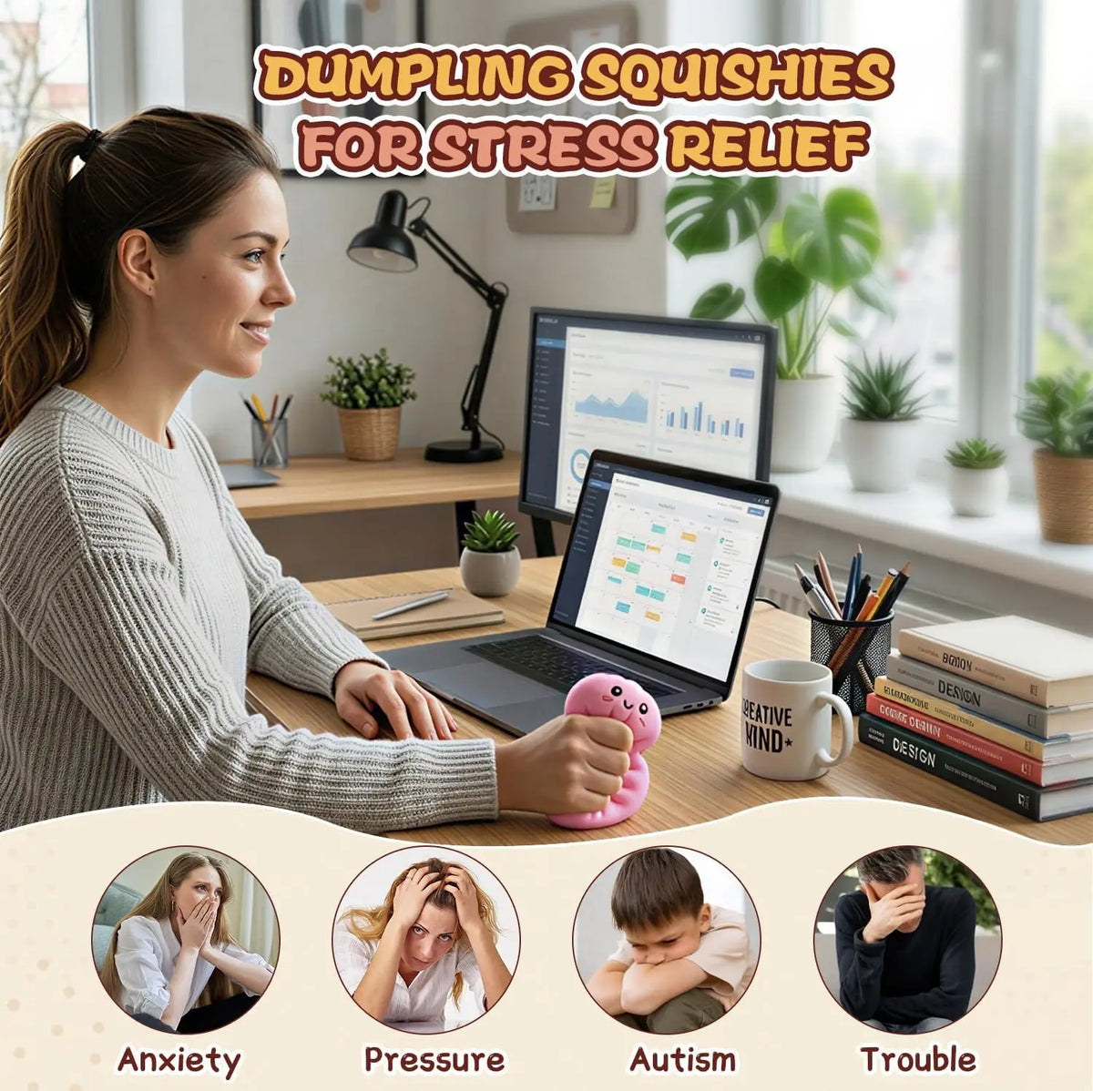 Glitter Dumpling Squishy Stress Ball