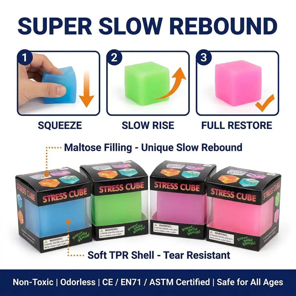 Marble Pattern Cube Squishy Stress Toy