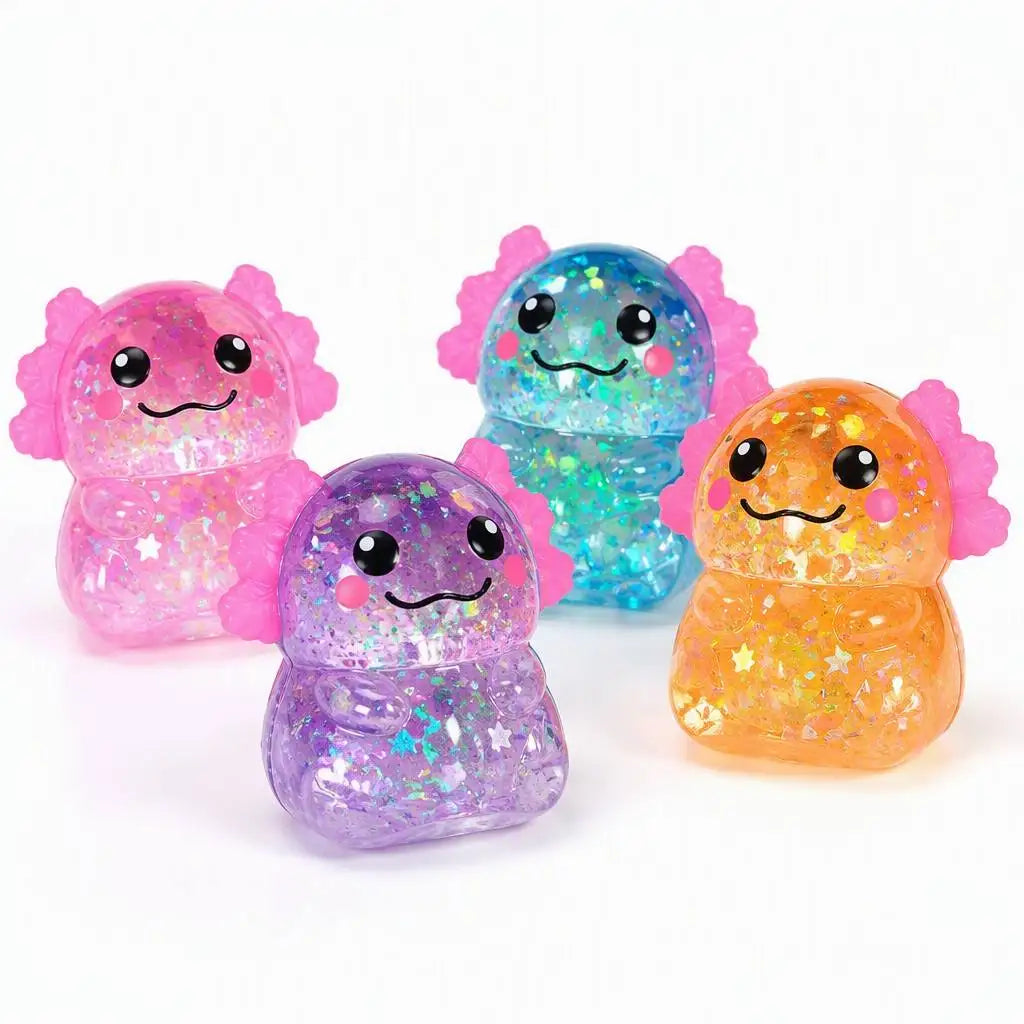 Glitter Axolotl Squishy Fidget Toy