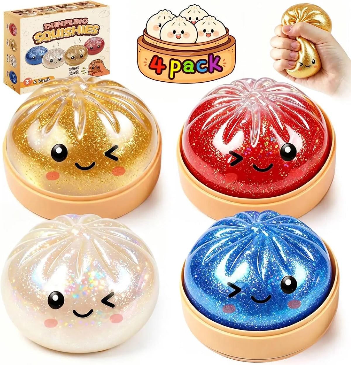 Glitter Dumpling Squishy Stress Ball